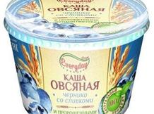 Каша овсяная ТМ "Everyday" с пророщенными зернами пшеницы черника со сливками